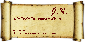 Jónás Manfréd névjegykártya